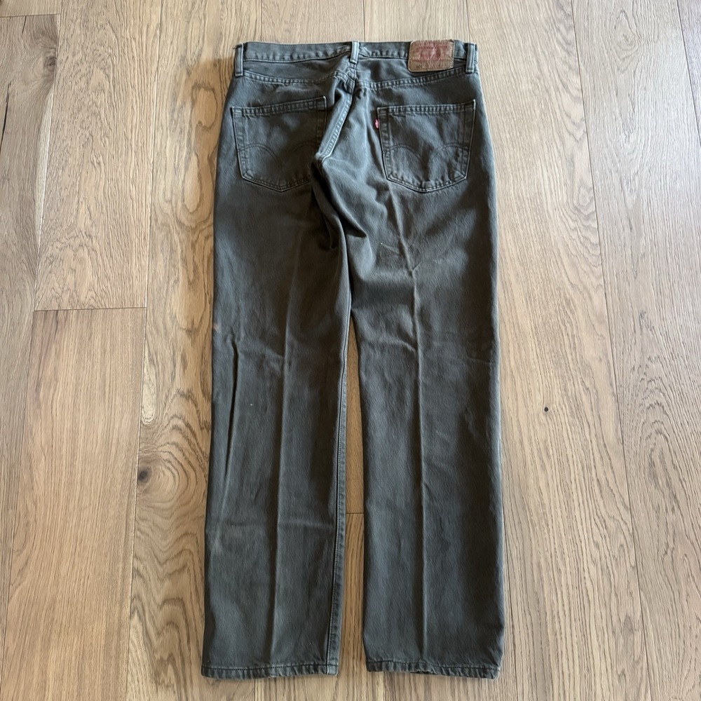 Vintage Levis 501xx Jeans Mens 34x32 Made in USA Olive Green Denim Military - Picture 8 of 15